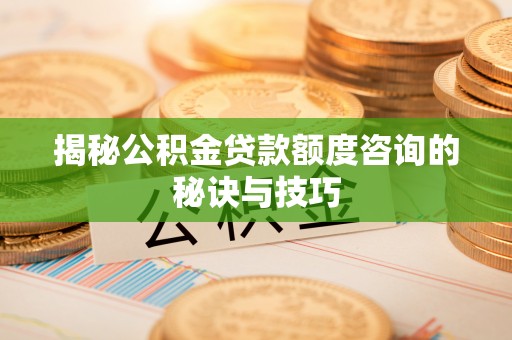 延川揭秘公积金贷款额度咨询的秘诀与技巧