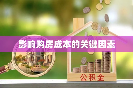 延川影响购房成本的关键因素