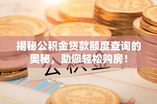 延川揭秘公积金贷款额度查询的奥秘，助您轻松购房！