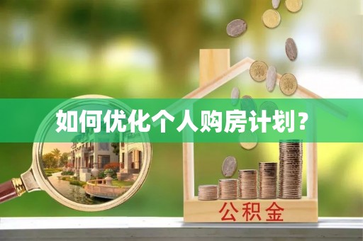 延川如何优化个人购房计划？