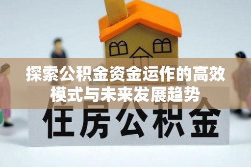 延川探索公积金资金运作的高效模式与未来发展趋势