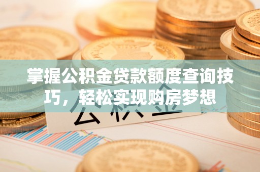 延川掌握公积金贷款额度查询技巧，轻松实现购房梦想