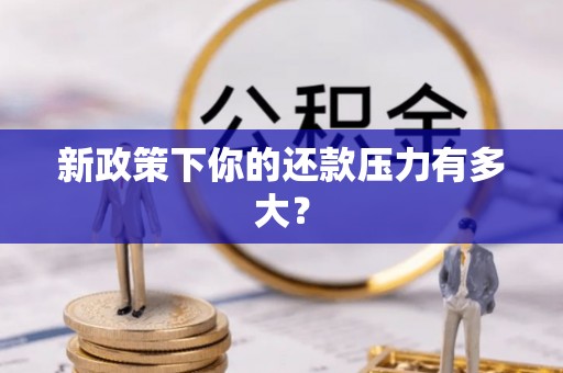 延川新政策下你的还款压力有多大？
